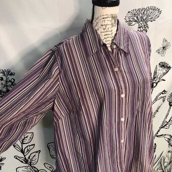 Liz Claiborne Striped Button-Up Shirt Size 18W - Picture 6 of 9